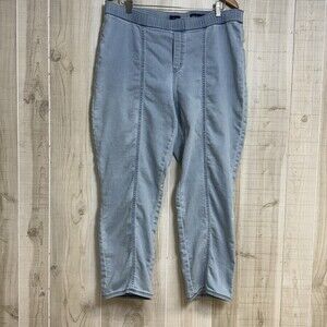 Pure Jill Soft Denim Slim-Leg Pull On Elastic Waist Pants Large Casual Large